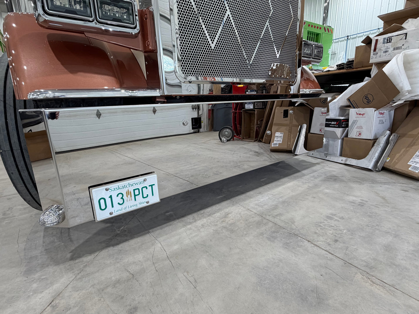 Peterbilt 389 20” mitre corner bumper bolt on 304 stainless