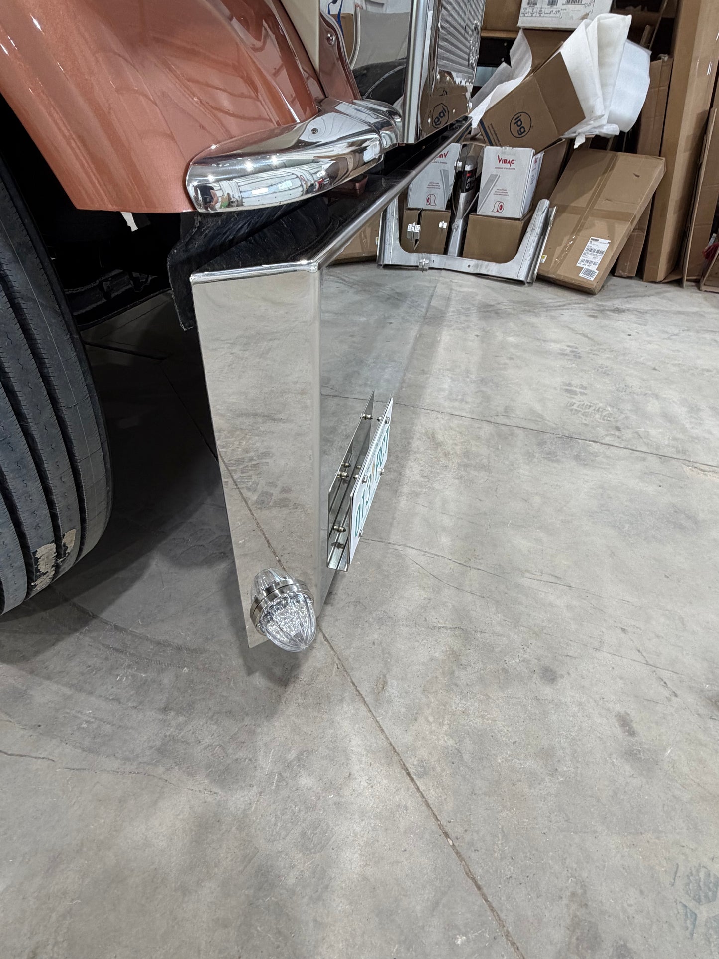 Peterbilt 389 20” mitre corner bumper bolt on 304 stainless