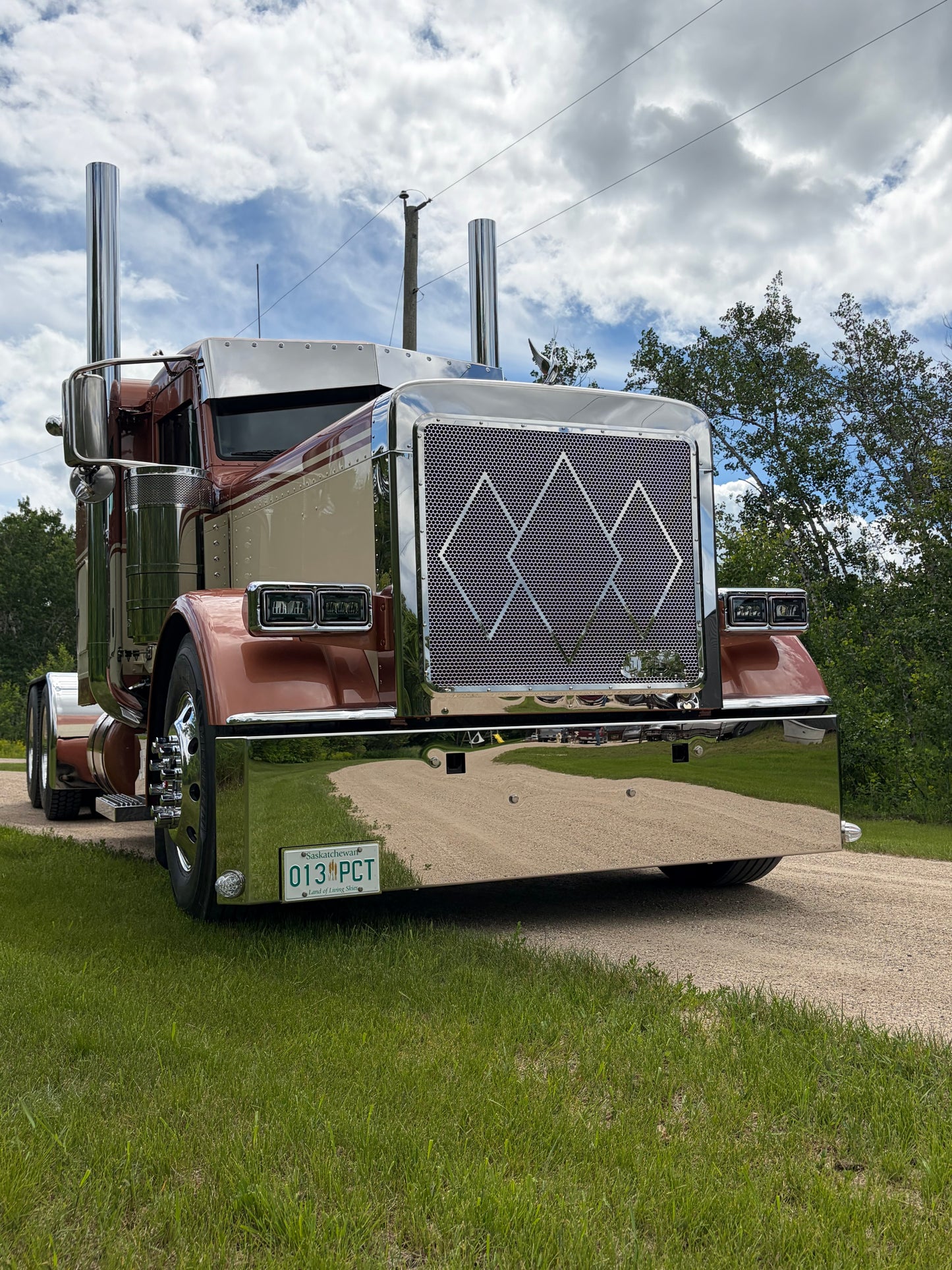 Peterbilt 389 20” mitre corner bumper bolt on 304 stainless