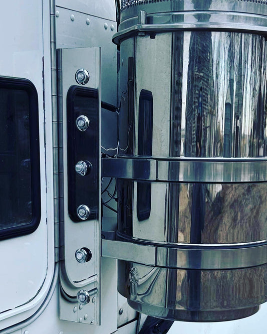 Kenworth stainless rear penny light breather panels