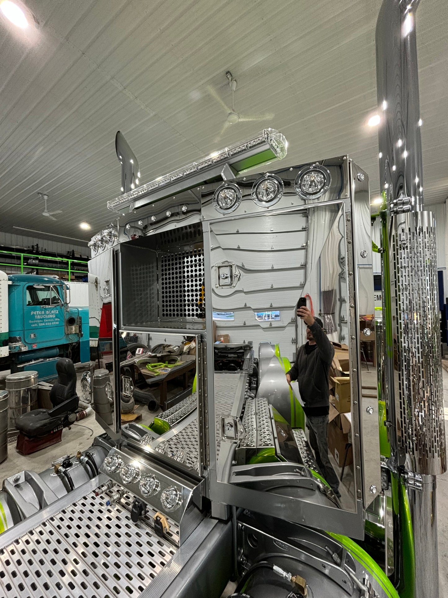 Angled face storage box