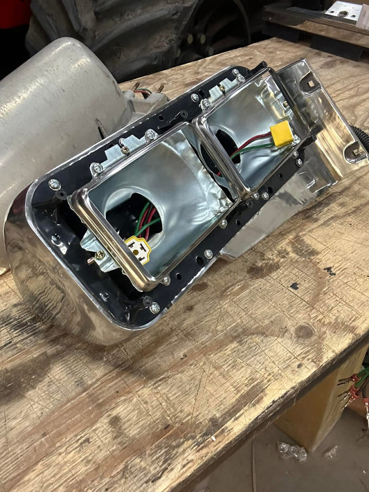 Peterbilt dual square shaved headlight buckets