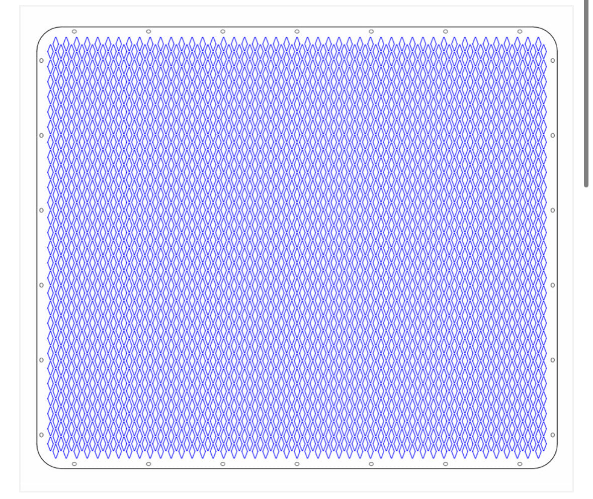 Peterbilt 388/389 stainless Diamond hole grill